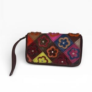 Vintage Patchwork Floral Playful Colorful Unique Wallet